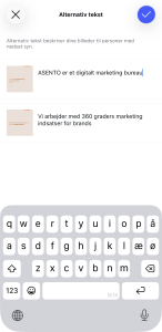 Alt tekst på eksisterende opslag på Instagram